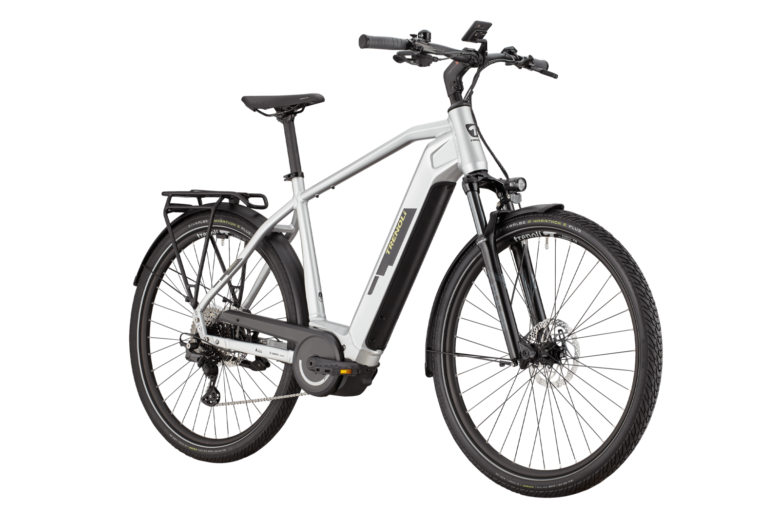 trenoli TANARO CX sportivo M in silver metallic – glänzend | Trekking E-Bike mit 750 Wh